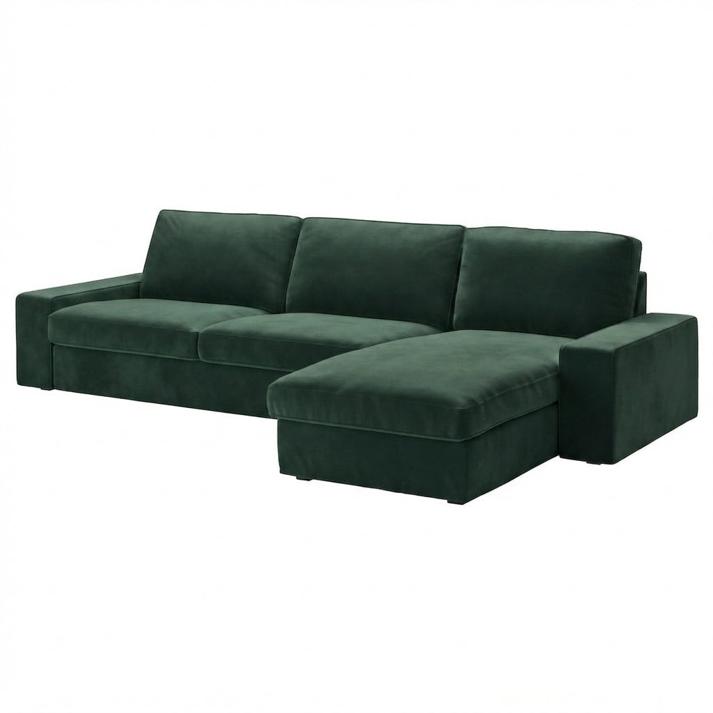 Kivik 3-zits met chaise longue hoes Donkergroen #26 — Norsemaison [nm-render]