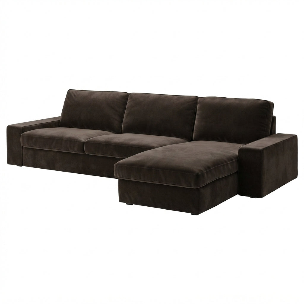 Kivik 3-zits met chaise longue hoes Espresso #19 — Norsemaison [nm-render]