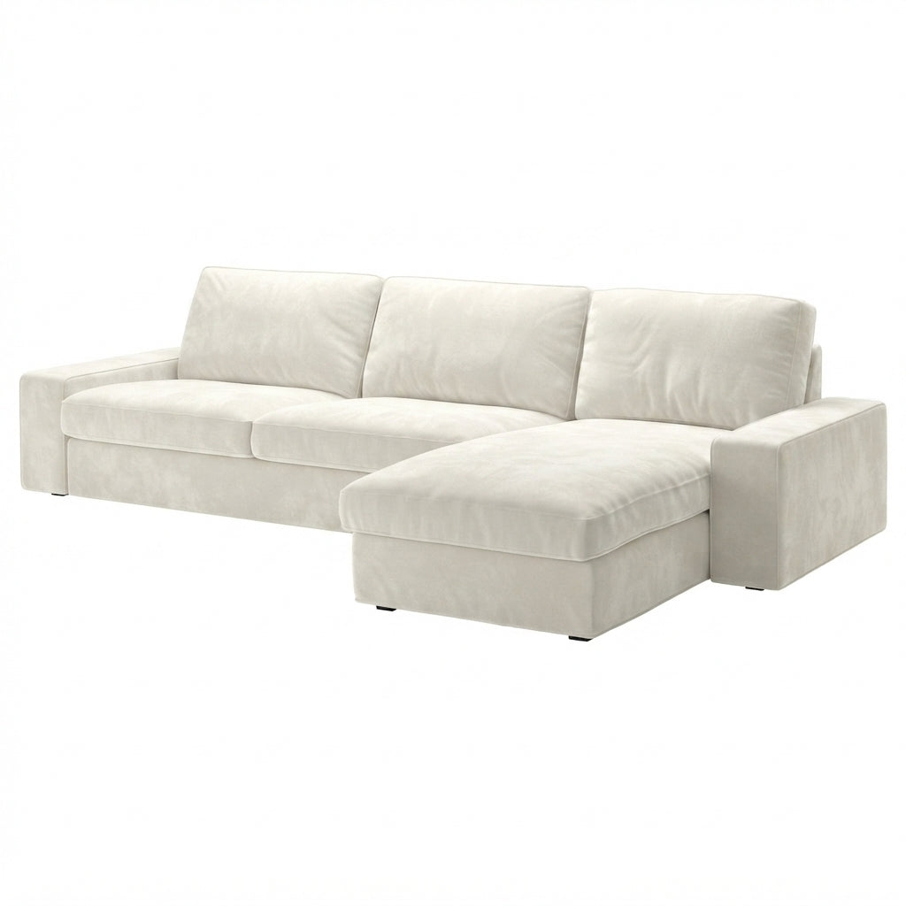 Kivik 3-zits met chaise longue hoes Gebroken Wit #1 — Norsemaison [nm-render]