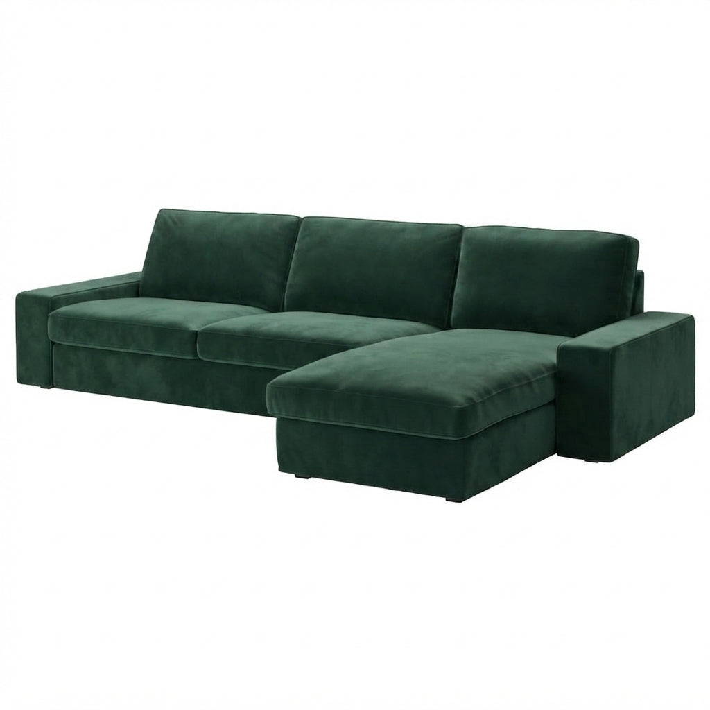 Kivik 3-zits met chaise longue hoes Groen #25 — Norsemaison [nm-render]
