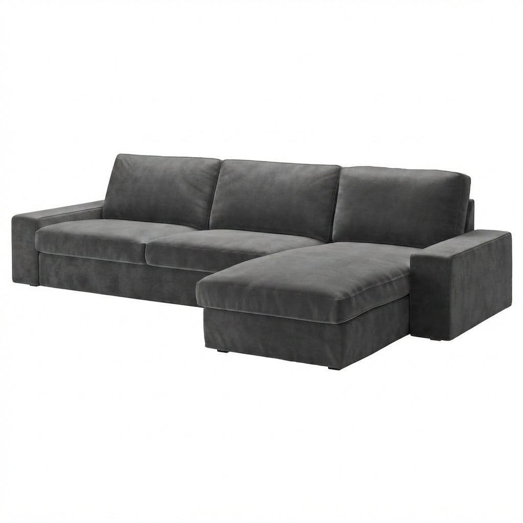Kivik 3-zits met chaise longue hoes Metaalgrijs #18 — Norsemaison [nm-render]