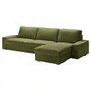 Kivik 3-zits met chaise longue hoes Olijf #23 — Norsemaison [nm-render]