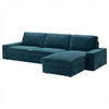 Kivik 3-zits met chaise longue hoes Petrol Blauw #65 — Norsemaison [nm-render]