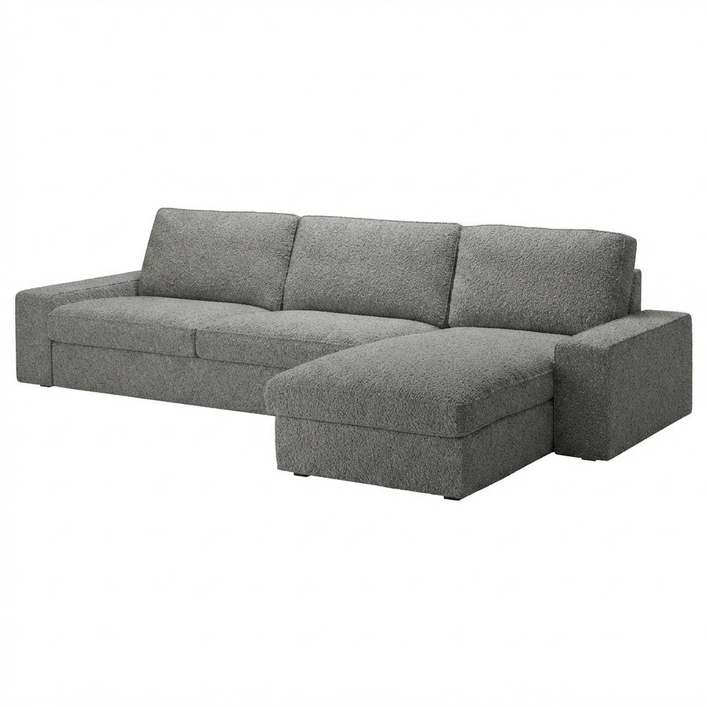 Kivik 3-zits met chaise longue hoes Royal Bouclé – Grijs #12 — Norsemaison [nm-render]