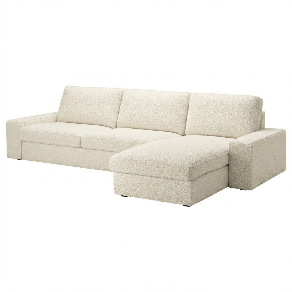 Kivik 3-zits met chaise longue hoes Royal Bouclé - Ivoor #2 — Norsemaison [nm-render]