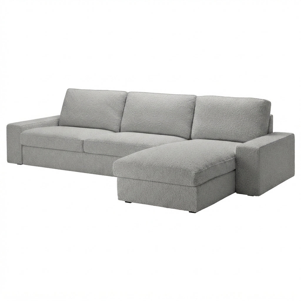 Kivik 3-zits met chaise longue hoes Royal Bouclé – Lichtgrijs #6 — Norsemaison [nm-render]
