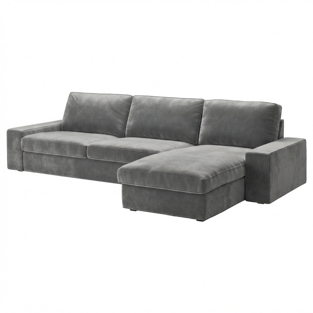 Kivik 3-zits met chaise longue hoes Zilver grijs #50 — Norsemaison [nm-render]
