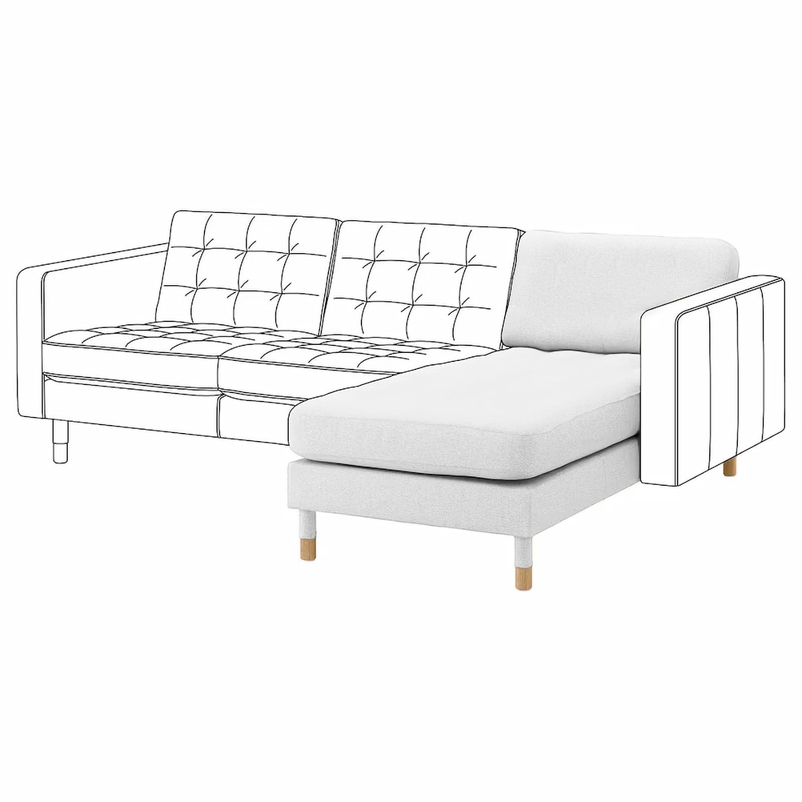 landskrona chaise longue White