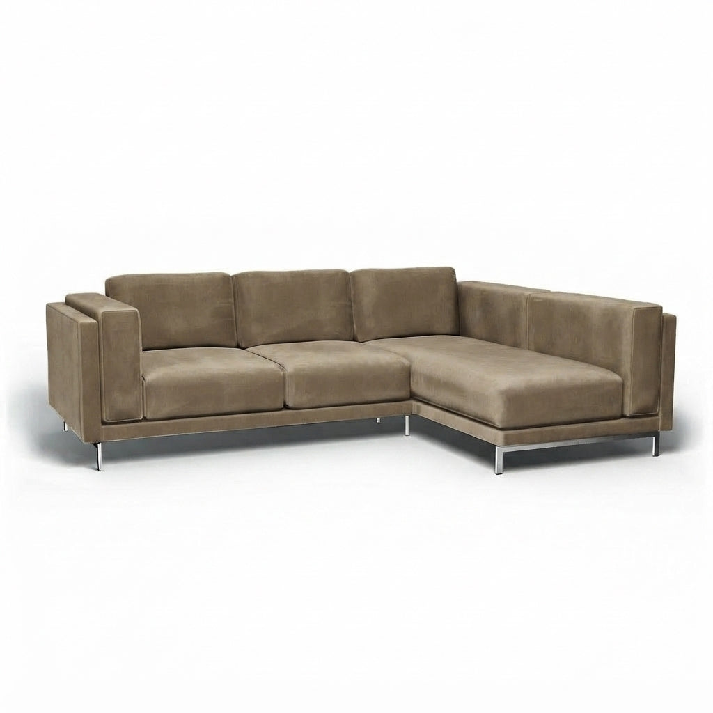 Nockeby 3-zits hoes met chaise rechts Fluweel 15 — Norsemaison [nm-render]