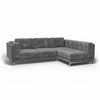 Nockeby 3-zits hoes met chaise rechts Fluweel 18 — Norsemaison [nm-render]