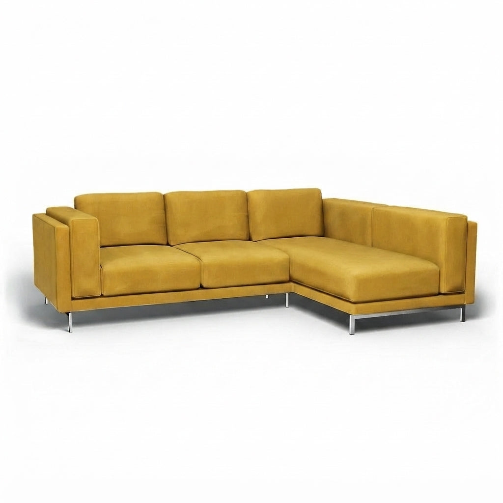 Nockeby 3-zits hoes met chaise rechts Fluweel 27 — Norsemaison [nm-render]