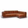 Nockeby 3-zits hoes met chaise rechts Fluweel 34 — Norsemaison [nm-render]