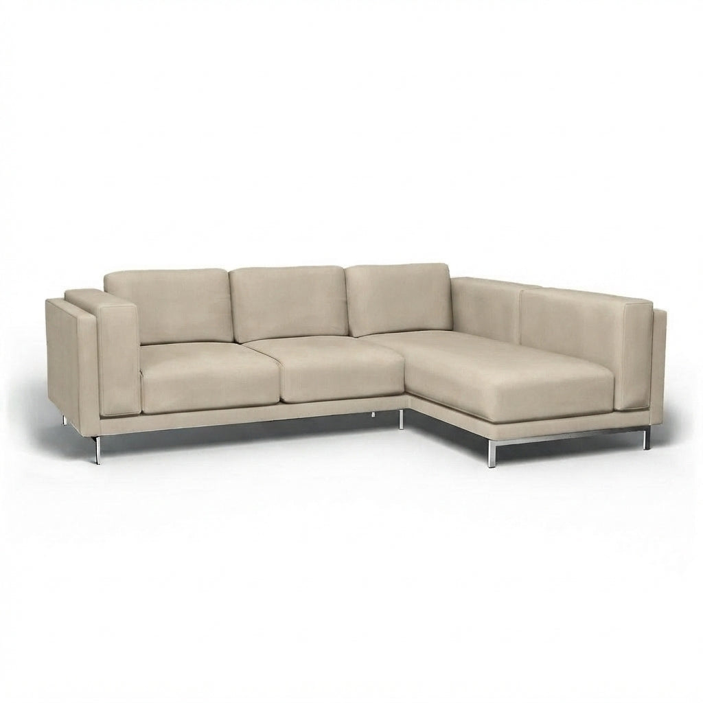 Nockeby 3-zits hoes met chaise rechts Fluweel 4 — Norsemaison [nm-render]