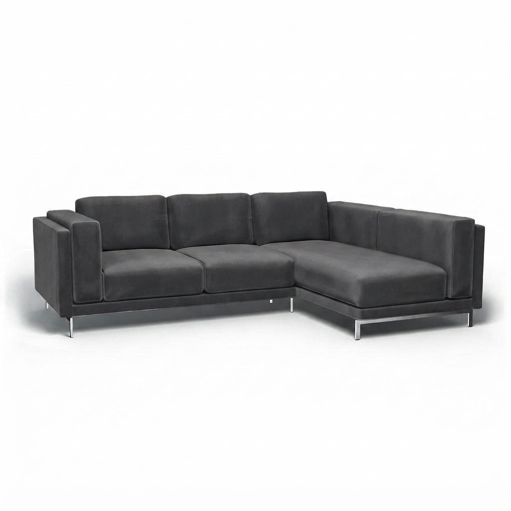 Nockeby 3-zits hoes met chaise rechts Fluweel 53 — Norsemaison [nm-render]