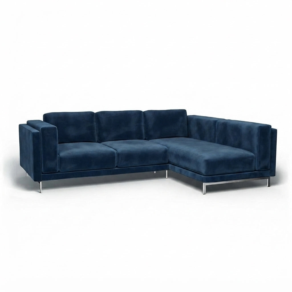 Nockeby 3-zits hoes met chaise rechts Fluweel 66 — Norsemaison [nm-render]
