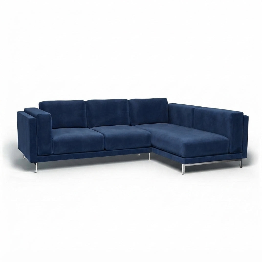 Nockeby 3-zits hoes met chaise rechts Fluweel 70 — Norsemaison [nm-render]