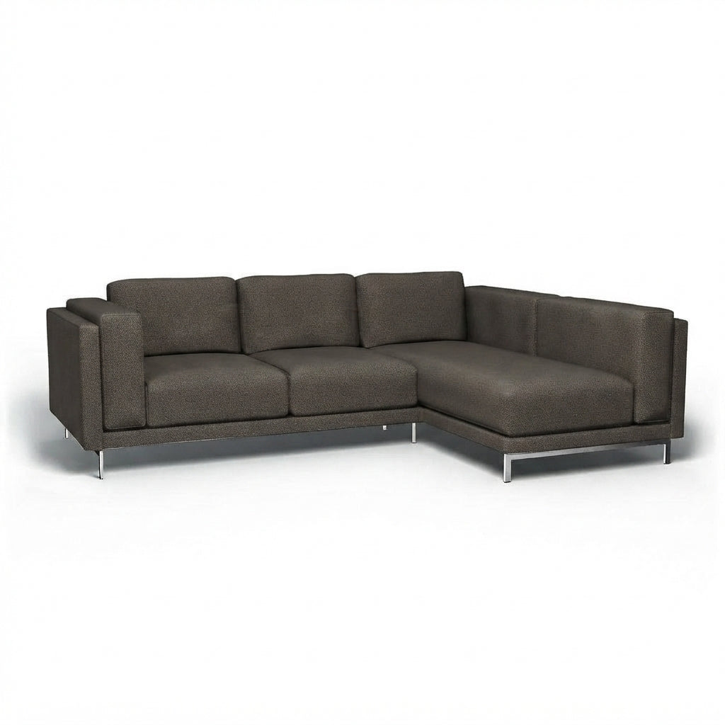 Nockeby 3-zits met chaise rechts Chenille 47 — Norsemaison [nm-render]