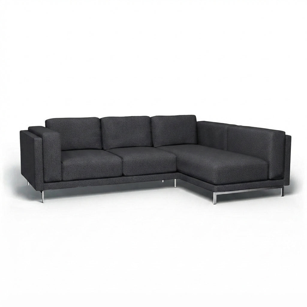 Nockeby 3-zits met chaise rechts Chenille 48 — Norsemaison [nm-render]