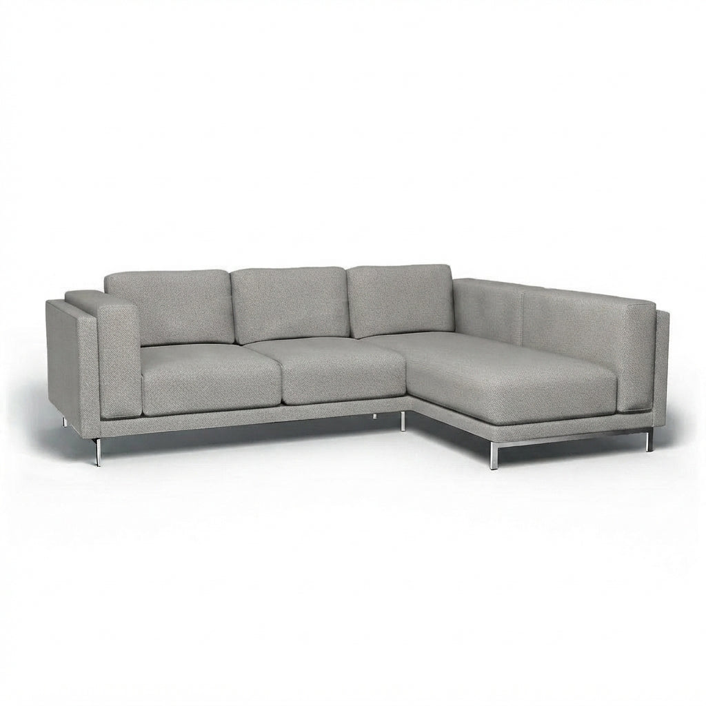 Nockeby 3-zits met chaise rechts Chenille 5 — Norsemaison [nm-render]