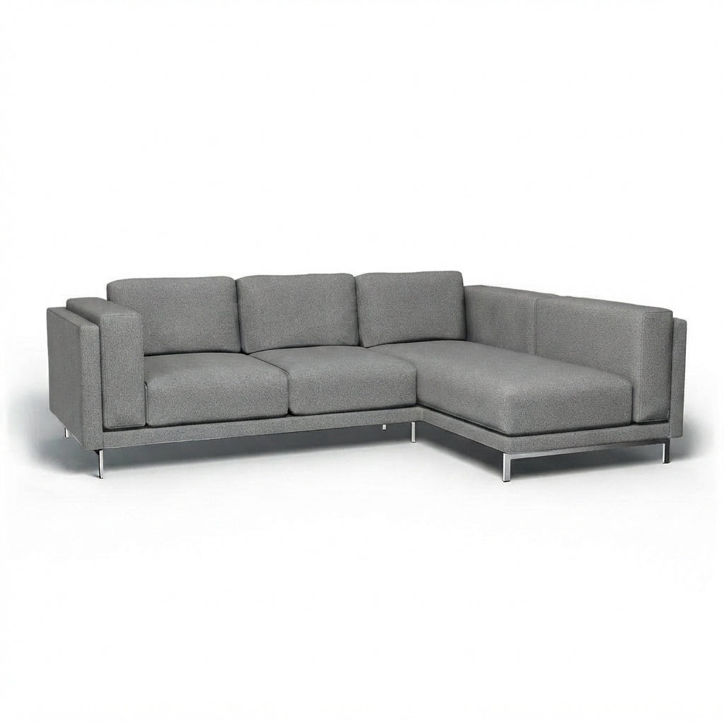 Nockeby 3-zits met chaise rechts Chenille 6 — Norsemaison [nm-render]