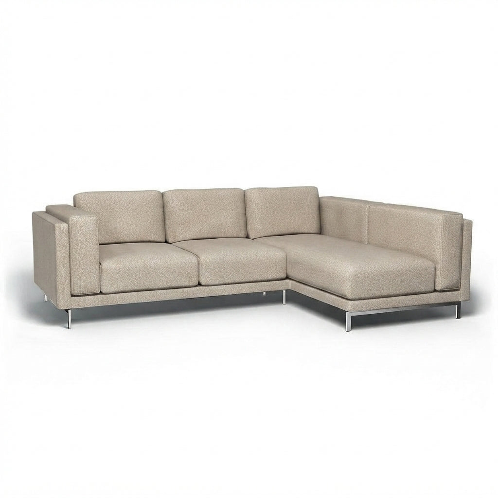 Nockeby 3-zits met chaise rechts Chenille 9 — Norsemaison [nm-render]