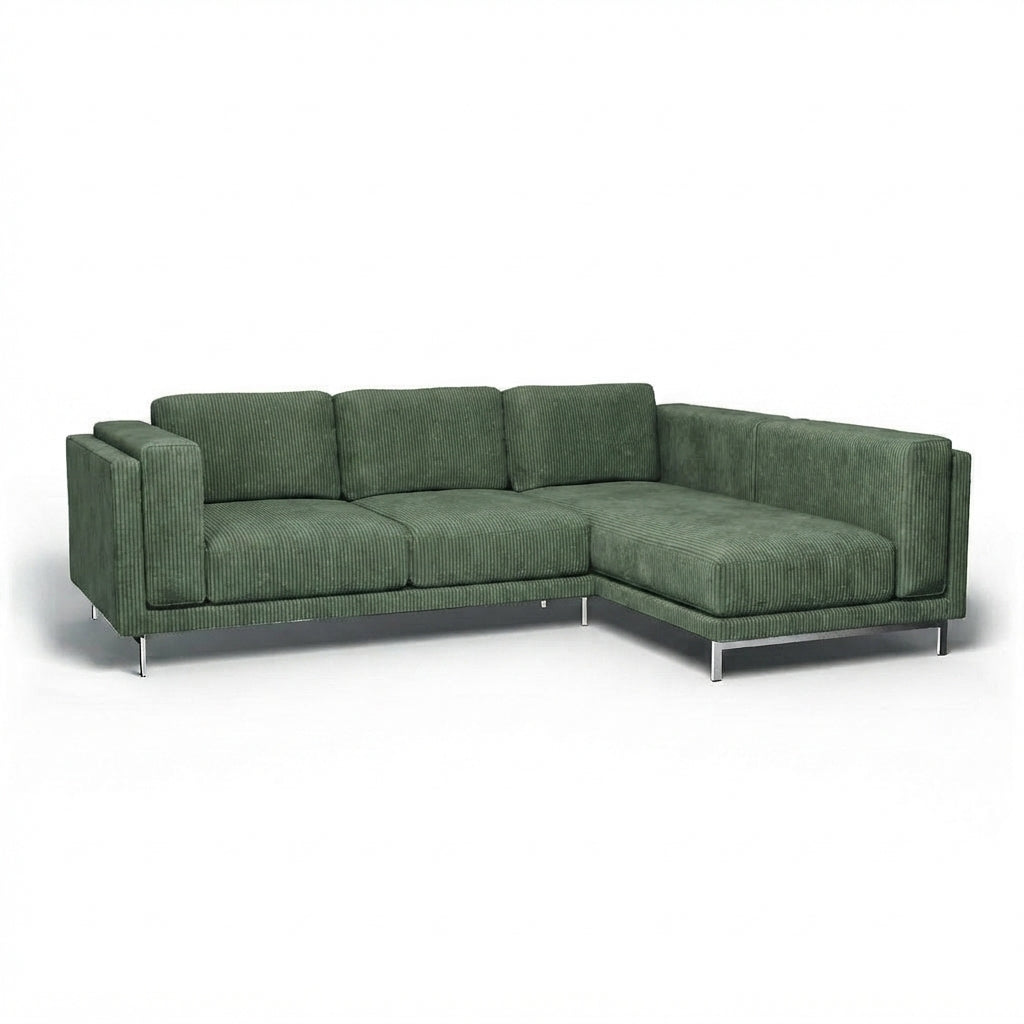 Nockeby 3-zits met chaise rechts Corduroy 11 — Norsemaison [nm-render]