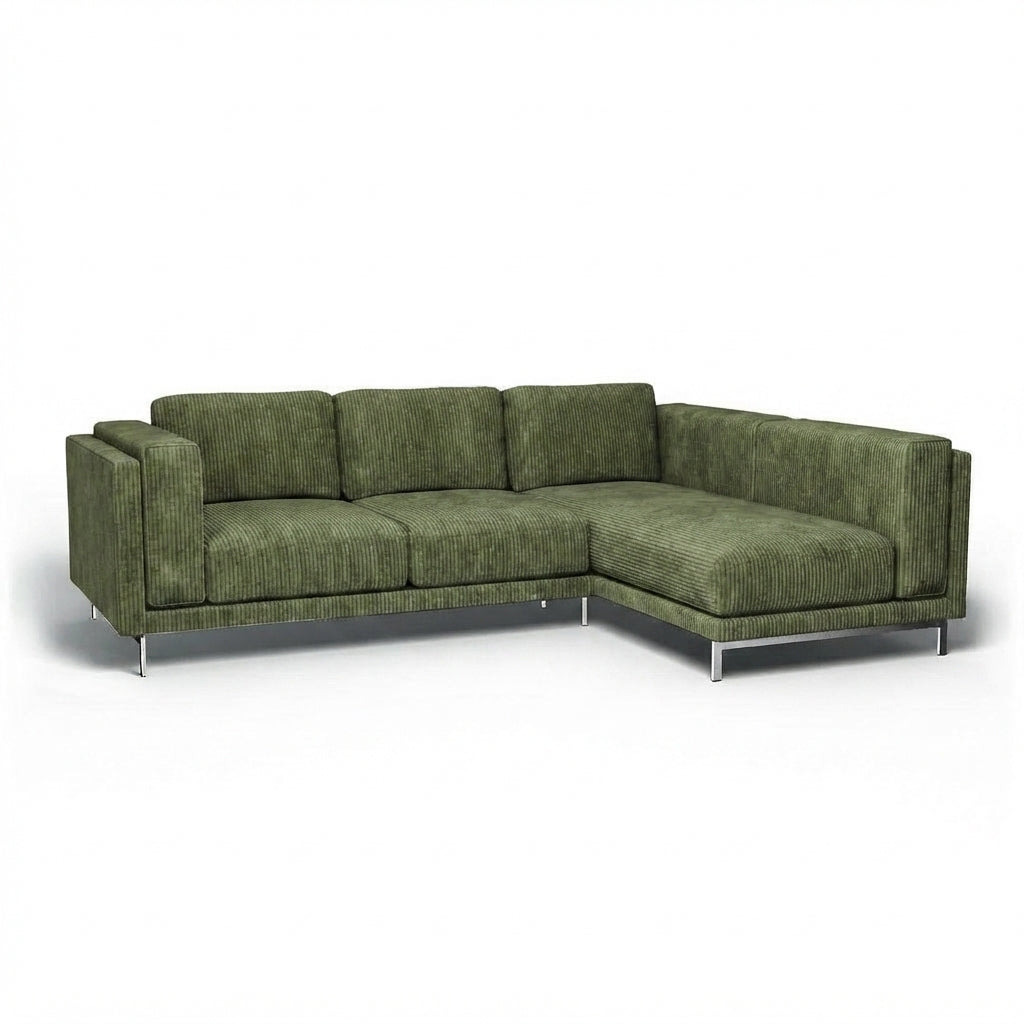 Nockeby 3-zits met chaise rechts Corduroy 12 — Norsemaison [nm-render]