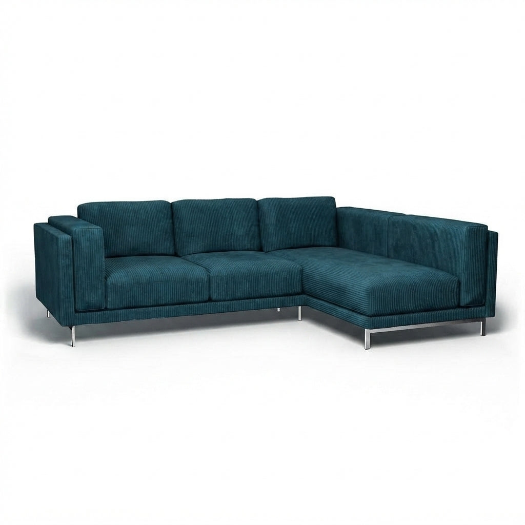 Nockeby 3-zits met chaise rechts Corduroy 15 — Norsemaison [nm-render]