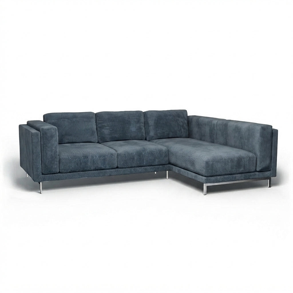 Nockeby 3-zits met chaise rechts Corduroy 20 — Norsemaison [nm-render]