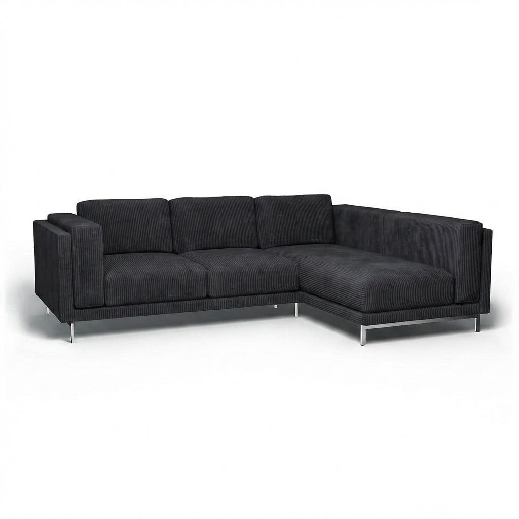 Nockeby 3-zits met chaise rechts Corduroy 21 — Norsemaison [nm-render]