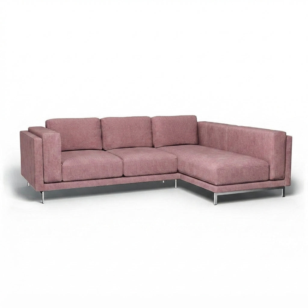 Nockeby 3-zits met chaise rechts Corduroy 6 — Norsemaison [nm-render]