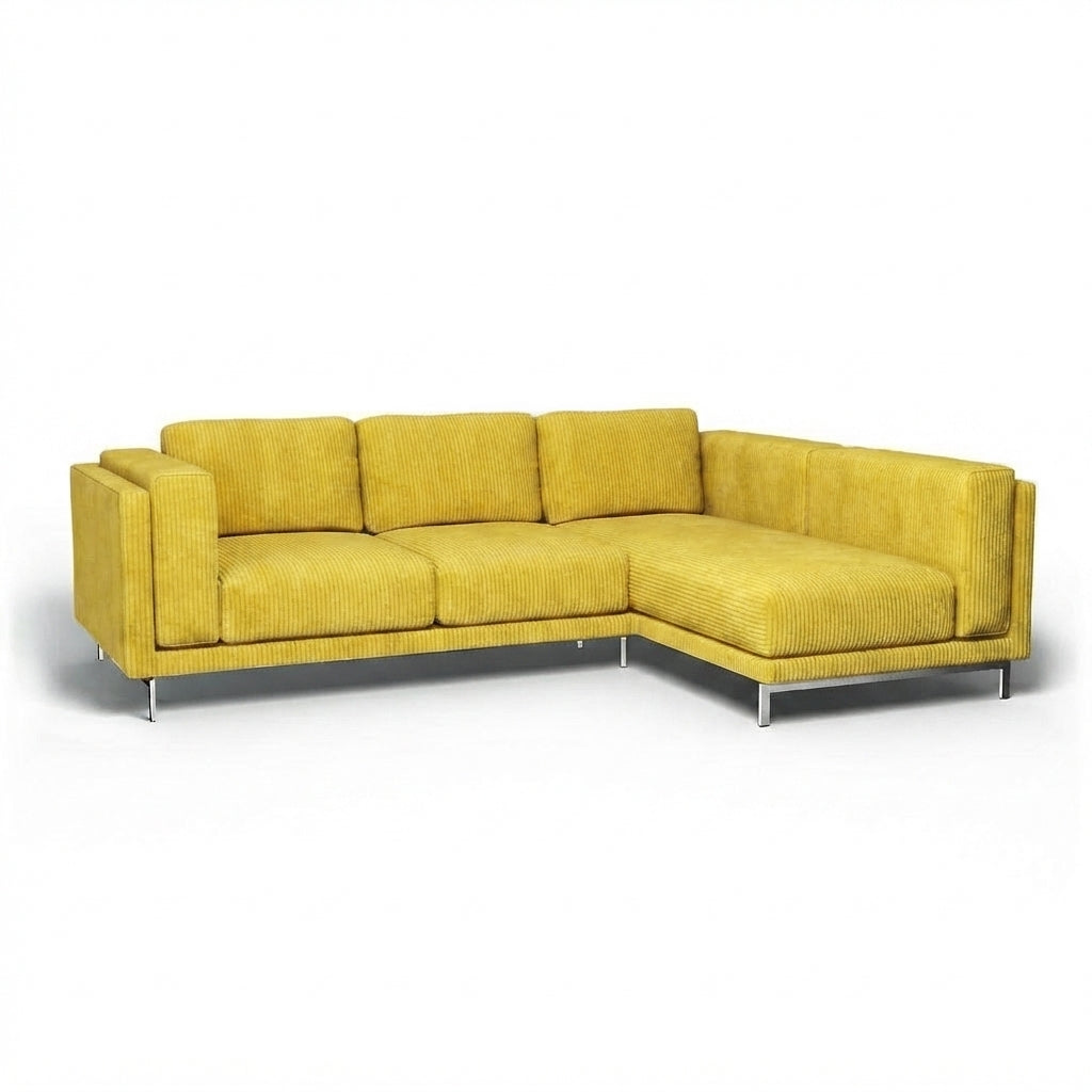 Nockeby 3-zits met chaise rechts Corduroy 7 — Norsemaison [nm-render]