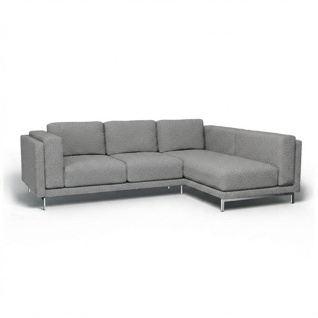 Nockeby 3-zits met chaise rechts Royal Bouclé 12 — Norsemaison [nm-render]