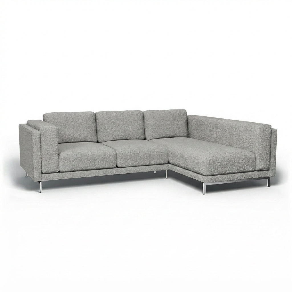 Nockeby 3-zits met chaise rechts Royal Bouclé 6 — Norsemaison [nm-render]