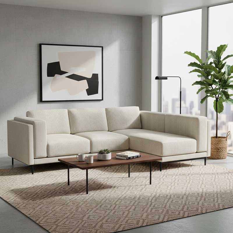 Funda para sofá de 3 plazas Nockeby con chaise longue derecha