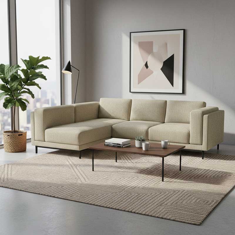 Nockeby 3-zits hoes met chaise longue links