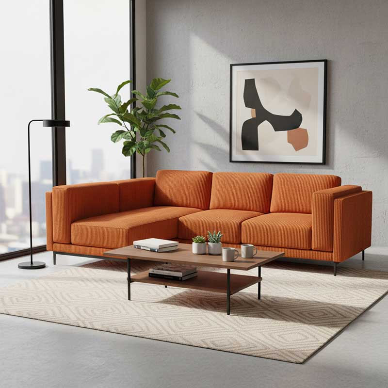 Nockeby 3-zits hoes met chaise longue links