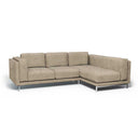 Nockeby 3-zits hoes met chaise longue rechts - Fluweel Crème #4 nockeby-chaise-longue-rechts-Fluweel-Creme-4 — Norsemaison