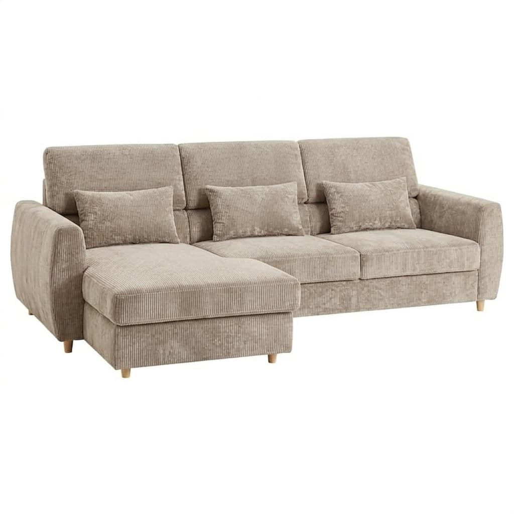 Slatorp 3-Sitzer mit récamiere Bezug links - Cord Kieselgrau #4